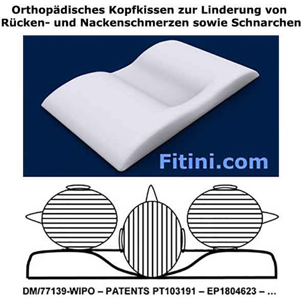 Fitini Kopfkissen sind die am besten patentierten Kopfkissen für Ihre Gesundheit: Antischnarchkissen, Antiapnoekissen, Alterungskissen, Schlaflosigkeitskissen, Rückenschmerzkissen, Schlaf wie ein Engel!
